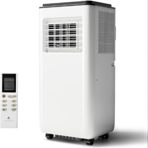 Portable Air Conditioners 8000 BTU, Energy Efficient AC Unit with Remote Control, 24H Timer, Quiet Operation for Bedroom, Office, Dorm Rooms up to 350 Sq. Ft, Black Top